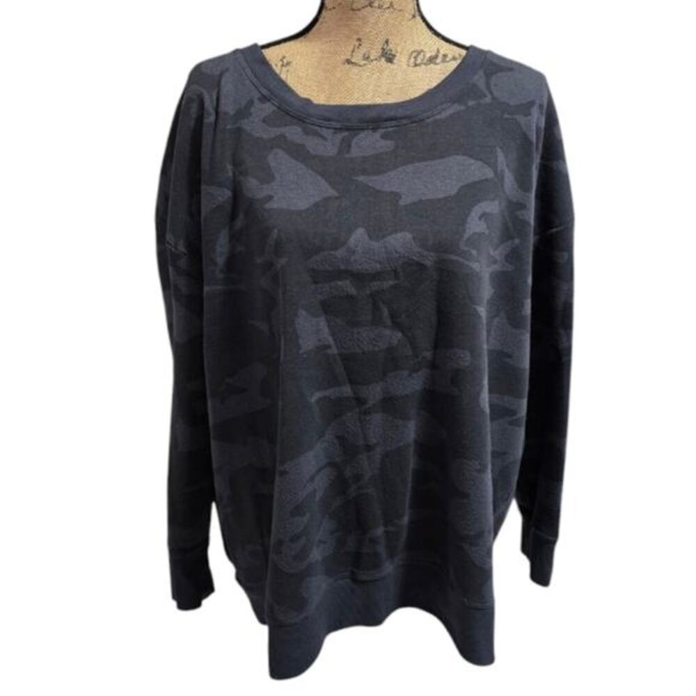 90 Degree By Reflex Camo Sweatshirt Women's Plus Size 2X Crew Neck Long Sleeve